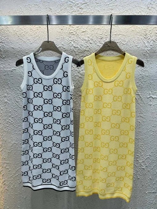 Premium Gucci Weste im weißen Jacquard-Strickstil