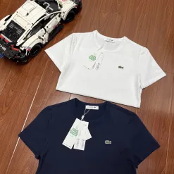 Premium Lacoste Kurzarmhemd Blue Washed Style