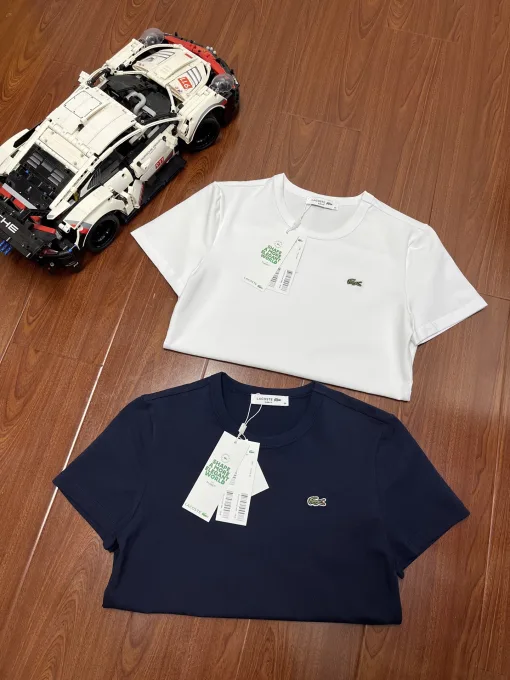 Premium Lacoste Kurzarmhemd Blue Washed Style