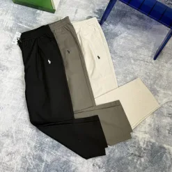Hochwertige Ralph Lauren Hose aus schwarzer Leinen-Stickerei-Kollektion