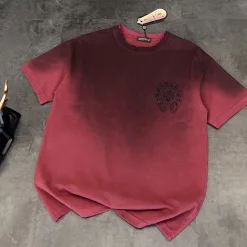 Premium Qualität Chrome Hearts Kurzarm Schwarz Baumwolle Gewaschen Luxus