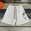 Luxus Chrome Hearts Shorts aus weißer Baumwolle mit Stickerei