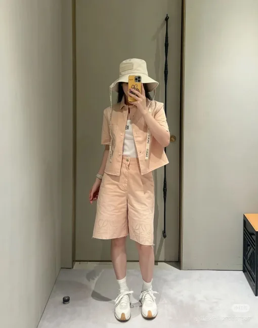 Premium Loewe Hemd Pink Denim Gradient Luxury