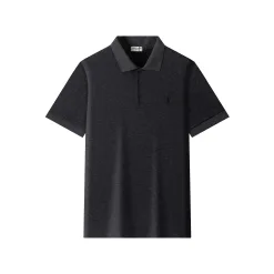 Hochwertiges Saint Laurent Kurzarm Grau Besticktes Luxus