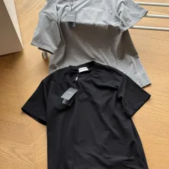 Meistverkaufte Saint Laurent Kurzarm Schwarz Baumwolle Logo Luxus