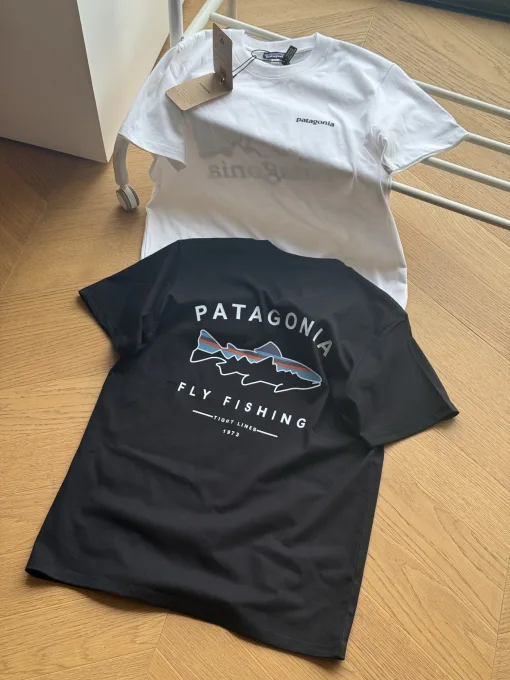 Premium Patagonia Kurzarm-Kollektion mit schwarzem Baumwolldruck