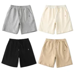 Premium Ralph Lauren Shorts Schwarz Baumwolle Bestickt Luxus