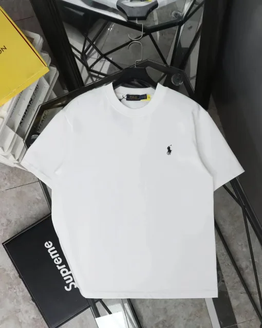 Bestseller Ralph Lauren Kurzarm-Logo-Stil aus schwarzer Baumwolle