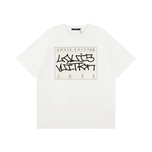 Hochwertiger, atmungsaktiver Louis Vuitton-Stil mit kurzen Ärmeln aus Baumwolle