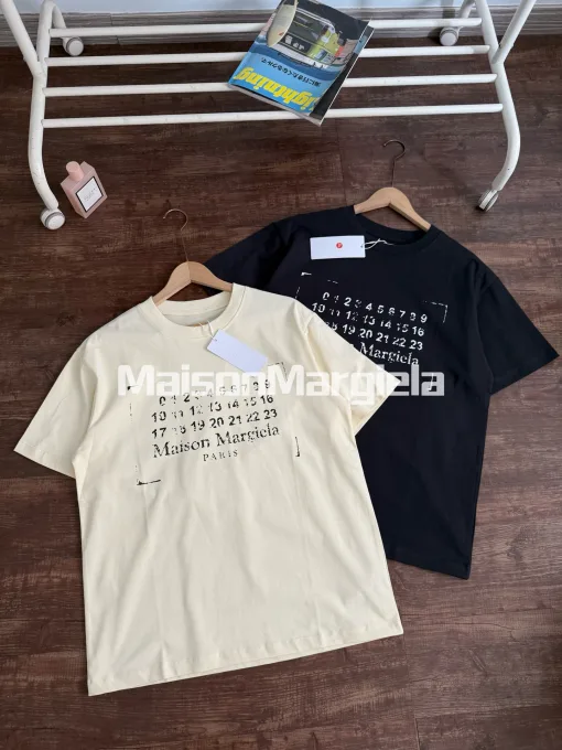 Premium Qualität Margiela Kurzarm Schwarz Baumwolle Distressed Style