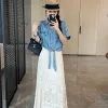 Premium Prada Hemd Blue Denim Logo Kollektion