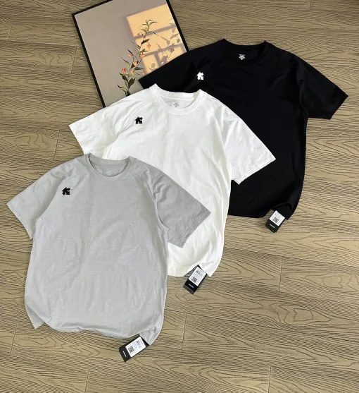 Bestseller Descente Kurzarm Schwarz Baumwolle Washed Style