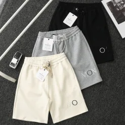 Hochwertige Moncler Shorts Schwarz Bestickt Luxus