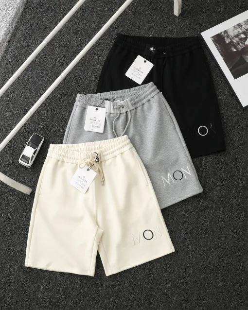Hochwertige Moncler Shorts Schwarz Bestickt Luxus