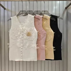 Hochwertige Loewe-Weste im gelben Strickstil