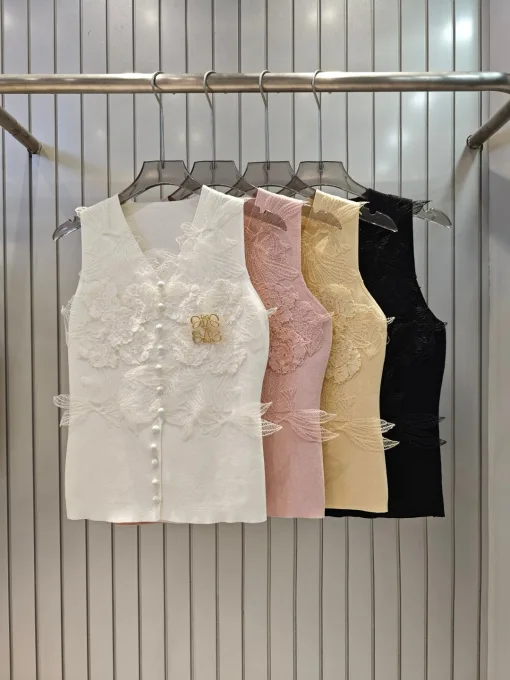 Hochwertige Loewe-Weste im gelben Strickstil