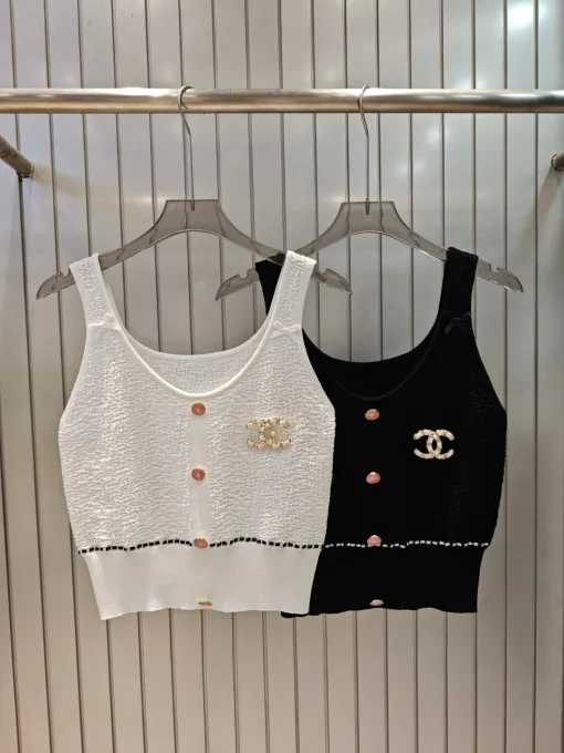 Hochwertige Chanel Weste Schwarz Strick Luxus