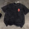 Bestseller Chrome Hearts Kurzarmhemd Rot Baumwolle Atmungsaktiv Kollektion