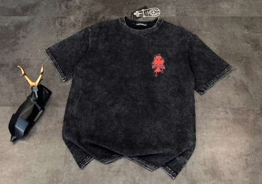 Bestseller Chrome Hearts Kurzarmhemd Rot Baumwolle Atmungsaktiv Kollektion