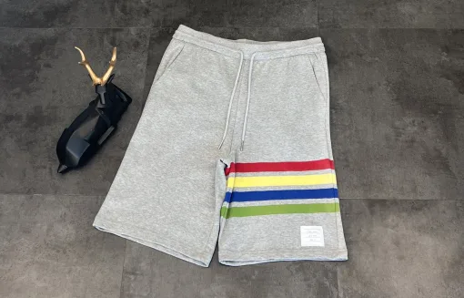 Meistverkaufte Thom Browne Hemd Regenbogen Baumwolle Atmungsaktiv Luxus