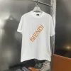 Luxus Fendi Kurzarm Weiß Baumwolle Print Luxus