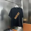 Luxus Fendi Kurzarm Schwarz Baumwolle Print Luxus