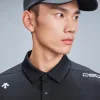 Bestseller: Kurzarm-T-Shirt aus schwarzer Seide von Descente, atmungsaktiv