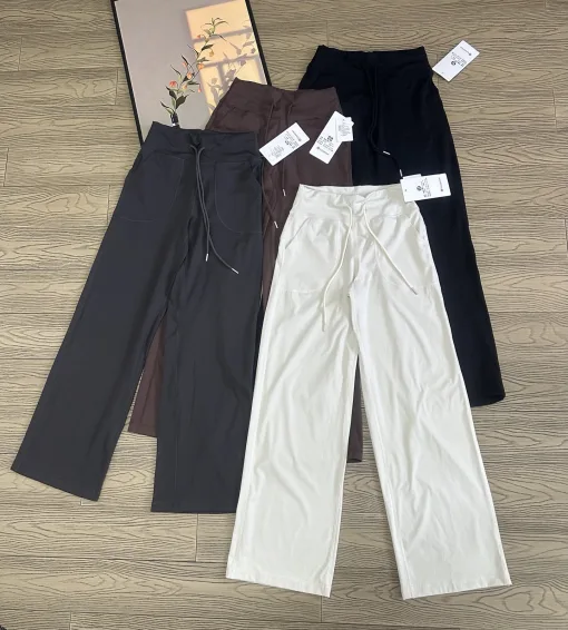 Bestseller Lululemon Straight-Leg-Hose Schwarz Spandex Logo Style