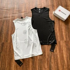 Hochwertiger, ärmelloser, schwarzer, atmungsaktiver Lululemon-Stil
