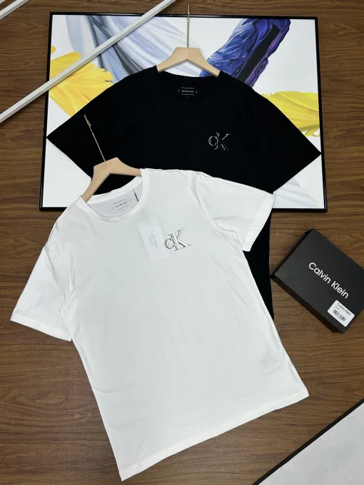 Bestseller Calvin Klein Kurzarm Schwarz Baumwolle Klassischer Stil