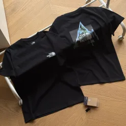 Luxus The North Face Kurzarm Schwarz Baumwolle Print Style