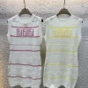 Luxus Fendi Weste Rosa Strick Jacquard Luxus