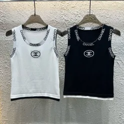 Hochwertige Chanel Weste Weiß Strick Jacquard Kollektion