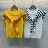 Hochwertige Ralph Lauren Weste Gelbe Strick-Stickerei-Kollektion