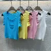 Premium Chanel Weste Blauer Strick Bestickter Stil
