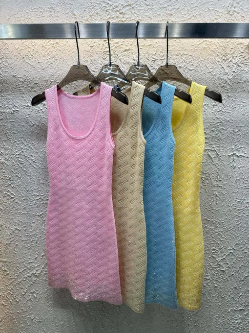 Hochwertige Miu Miu Weste im rosa Jacquard-Strickstil