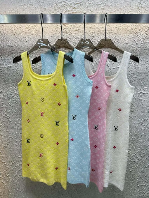 Hochwertige Louis Vuitton Weste Gelbe Strick-Stickerei-Kollektion