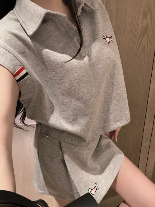 Premium Thom Browne Shorts Schwarz Bestickte Kollektion
