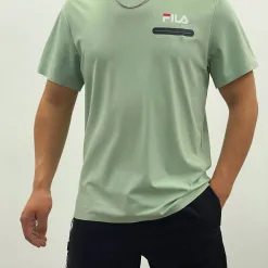 Bestseller Fila Kurzarm-Kollektion aus schwarzer Seide mit atmungsaktivem Material