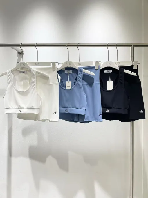 Premium Qualität Alo Shorts Schwarzes Logo Luxus