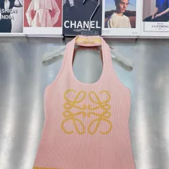 Luxus Loewe Weste Pink Logo Luxus