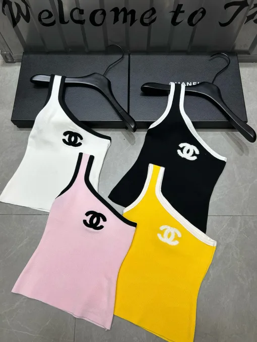 Premium Chanel Weste Weiß Strick Bestickt Luxus