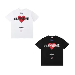 Premium Qualität Supreme Kurzarm Schwarz Logo Luxus