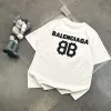 Premium Balenciaga Kurzarm Schwarz Baumwolle Stickerei Stil