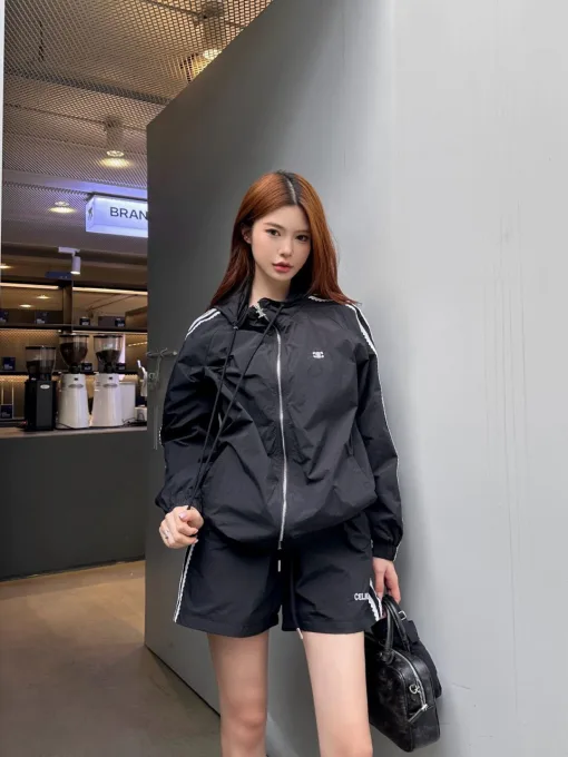 Premium Celine Shorts im schwarzen bestickten Stil