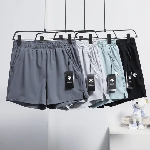 Premium Descente Shorts Schwarz Nylon Casual Style