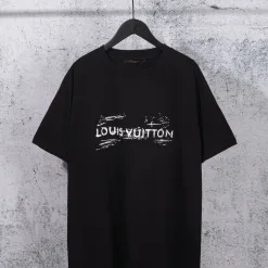 Premium Louis Vuitton Kurzarm Baumwolle Klassischer Luxus
