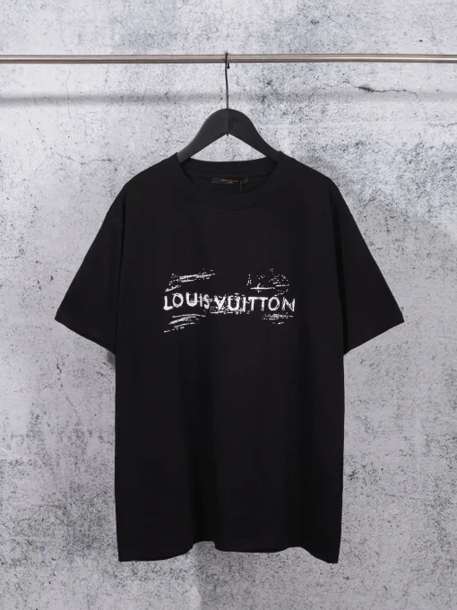 Premium Louis Vuitton Kurzarm Baumwolle Klassischer Luxus