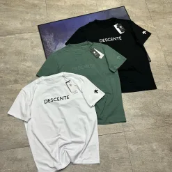 Luxury Descente Kurzarm Schwarz Baumwolle Atmungsaktiv Luxus