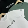 Premium Descente Kurzarm Schwarz Baumwolle Atmungsaktiv Stil